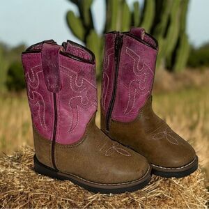 SHYANNE Pink Toddler Girl Cowboy Western Boots